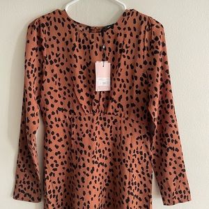 Missguided Long Sleve Midi Dress New With Tags Size 4